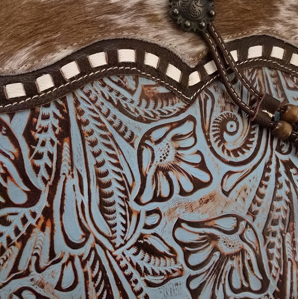 Myra Blue Isle Leather Crossbody Bag - Picture 9 of 12